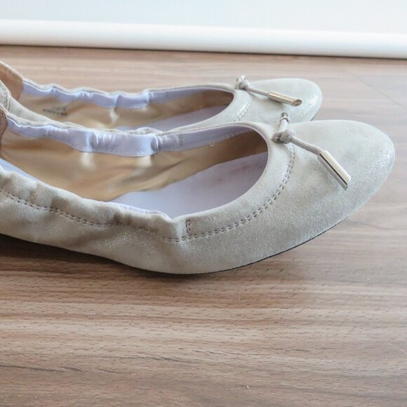 TOD'S Dee Laccetto Silver Metallic Leather Foldable Ballet Flat Shoes Size US 6 - Picture 10 of 13